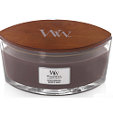 WoodWick Suede & Sandalwood - Duftkerze aus Wildleder-Sandelholz mit breitem Holzdocht und Deckel 453 g