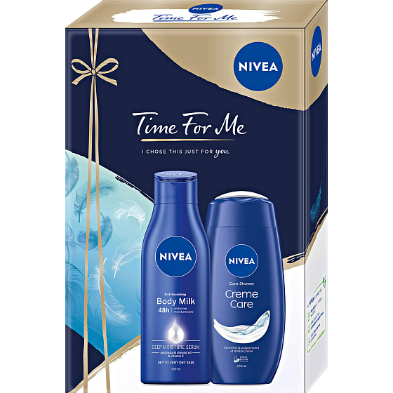 Nivea Time For Me Body Milk Körperlotion 250 ml + Creme Care Duschgel 250 ml, Kosmetikset