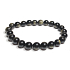 Obsidian Goldarmband elastisch Naturstein, Kugel 8 mm / 16-17 cm, Rettungsstein