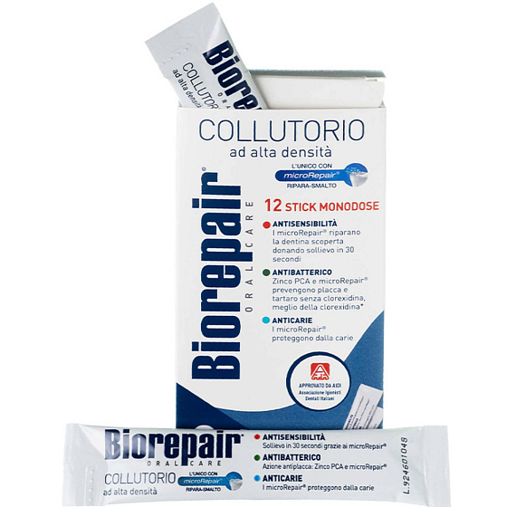 Biorepair Collutorio 3in1 antibakterielles Mundwasser im 12 x 12 ml-Beutel