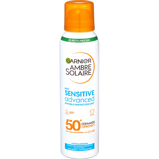 Garnier Ambre Solaire Sensitive Advanced SPF 50+ Bräunungsnebel Spray 150 ml