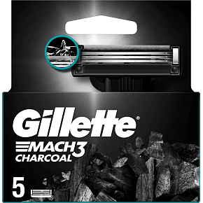 Gillette Mach3 Charcoal Ersatzklingen 5 Stück, für Männer