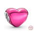 Charme Sterling Silber 925 Metallic rosa Herz Perlen Armband, Liebe
