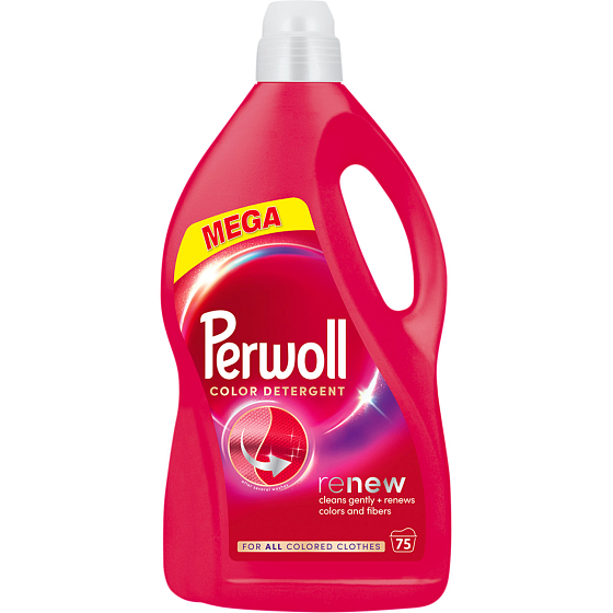 Perwoll Waschmittel Gel Mega Renew Color 75 Wäschen, 3750 ml