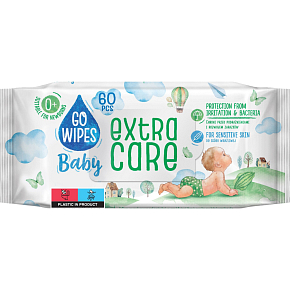 Go Wipes Baby Extra Care Feuchttücher für Kinder, 60 Stück