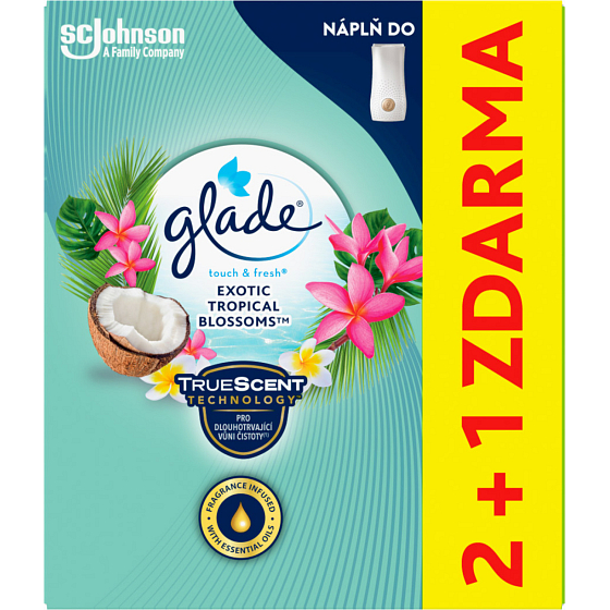 Glade Nachfüllung für den Luftfrischer Touch Fresh Exotic Tropical Blossoms 3× 10 ml