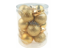 Kolben Mini Gold Mischung von Oberflächen zum Aufhängen von 2,5 cm in einem Zylinder von 12 Stück