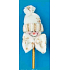 Schneemann auf goldenem Hologrammkugelschreiber 8 + 19 cm