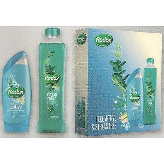 Radox Feel Active Duschgel 250 ml + Feel Stress Relief Badeschaum 500 ml, Kosmetikset