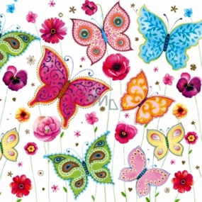 Maki Papierservietten 3-lagig 33 x 33 cm 20 Stück Schmetterlinge