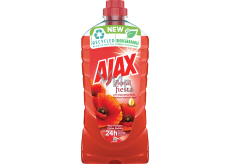 Ajax für Böden und Oberflächen Floral Fiesta Rote Blumen universelles Reinigungsmittel, Mohn, 1 l