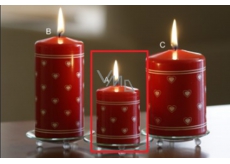 Lima Herzdruck Kerze rot Zylinder 50 x 80 mm 1 Stück