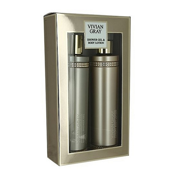 Vivian Grey Crystal In Braun Luxus-Duschgel 250 ml + Körperlotion 250 ml, Kosmetikset