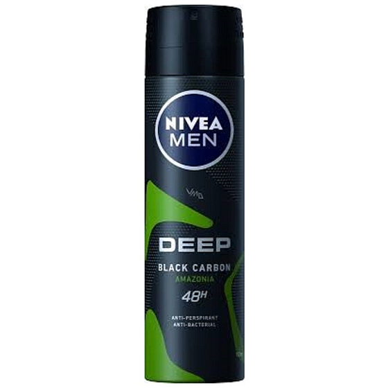 Nivea Men Deep Black Carbon Amazonia Antitranspirant Deodorant Spray für Männer 150 ml