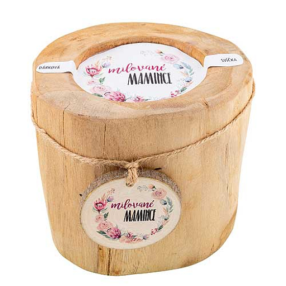 Böhmen Geschenke Duftkerze aus Teakholz Geliebte Mutter 11 cm