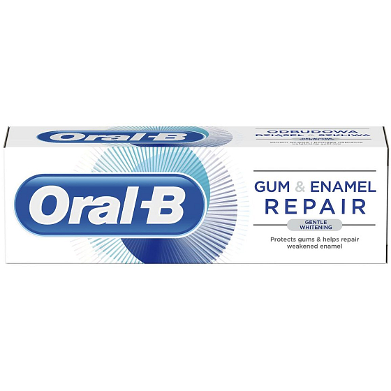 Oral-B Zahnfleisch- und Zahnschmelzreparatur Sanfte Zahnpasta für empfindliche Zähne, Eigenschaften: mit Bleaching-Effekt, Zahnfleischschutz, Zahnschmelzschutz und Schutz gegen Karies 75 ml