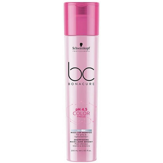Schwarzkopf Professional BC Bonacure pH 4.5 Color Freeze Silver Micellar Silbershampoo zur Beseitigung von Gelbtönen 250 ml