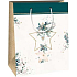 Ditipo Geschenkpapiertüte 18 x 10 x 22,7 cm Weihnachten weiß - grüner Streifen, Stern