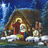 Nekupto Weihnachtsgeschenkkarten Krippe 6,5 x 6,5 cm 6 Stück