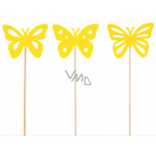 Schmetterling gelber Filzstift 7 cm + Spieße, verschiedene Motive