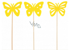 Schmetterling gelber Filzstift 7 cm + Spieße, verschiedene Motive