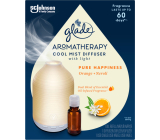 Glade Aromatherapie Cool Mist Diffusor Pure Happiness Orange + Neroli Diffusor führte Hintergrundbeleuchtung, Farbe weiß, 1 + 17,4 ml