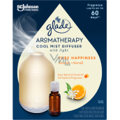 Glade Aromatherapie Cool Mist Diffusor Pure Happiness Orange + Neroli Diffusor führte Hintergrundbeleuchtung, Farbe weiß, 1 + 17,4 ml
