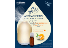 Glade Aromatherapie Cool Mist Diffusor Pure Happiness Orange + Neroli Diffusor führte Hintergrundbeleuchtung, Farbe weiß, 1 + 17,4 ml