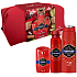 Old Spice Captain 2in1 Duschgel und Shampoo 250 ml + Antitranspirant Deodorant Stick 50 ml + Deodorant Spray 150 ml + Kosmetiktasche, Kosmetikset für Männer