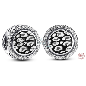 Charms Sterling Silber 925 Schwarzer Leopard Charm, Perle am Tierarmband
