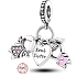 Charm Sterling Silber 925 Geschwister Schwestern 3in1, Familienarmband Anhänger