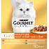 Purina Gourmet Gold für Katzen, Ente mit Oliven, Forelle mit Gemüse, Kaninchen mit Karotten, Kalb, 8x85 g