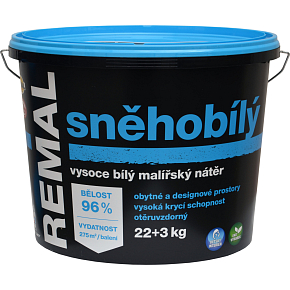 REMAL Schneeweiß hochwertige weiße Farbe für Wände, 22+3 kg