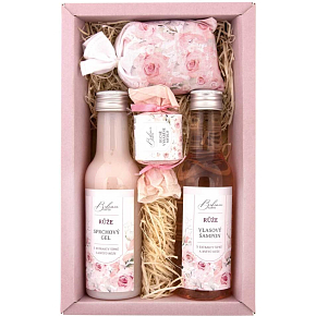 Bohemia Gifts Rose Geschenkeset Duschgel 200 ml + Shampoo 200 ml + Badeseife 150 g + Seife 30 g