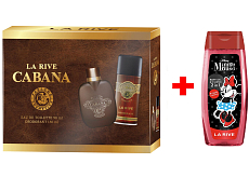 LA RIVE CABANA Parfüm 90 ml + Deodorant Spray 150 ml, Geschenkset für Männer + Duschgel La Rive 2in1 Minie 250 ml ZUSÄTZLICH