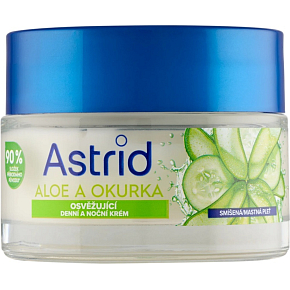 Astrid Tages- und Nachtcreme für Mischhaut und fettige Haut Aloe Vera und Gurke 50 ml