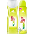 Adidas Fizzy Energy Duschgel 250 ml + Deodorant Spray für Frauen 150 ml, Kosmetikset