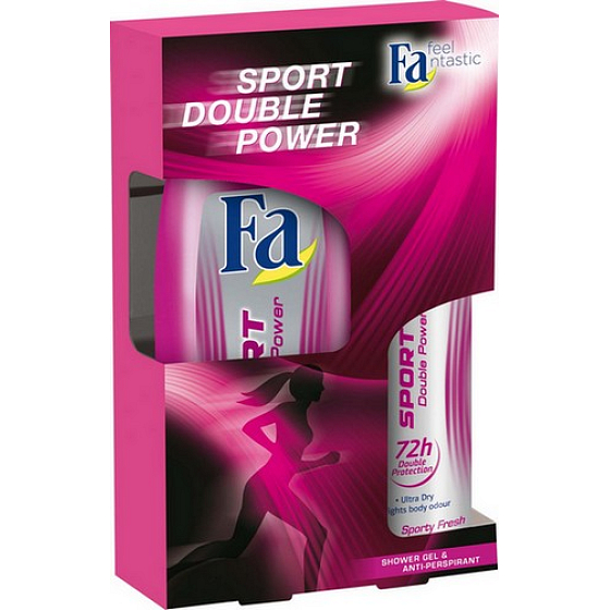Fa Sport Double Power Sportliches frisches Duschgel 250 ml + Deodorant Spray 150 ml, Kosmetikset