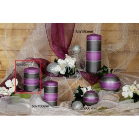 Lima Eleganz Grau Kerze lila Zylinder 60 x 90 mm 1 Stück