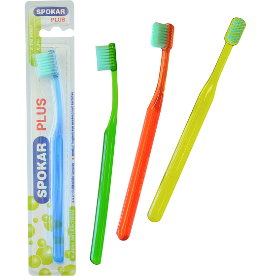 Spokar 3428 Plus Ultraweiche Zahnbürste Antibakterielle Fasern mit antibakterieller Behandlung