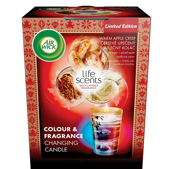 Air Wick Multicolor Life Scents Frisch gebackene Apfelkuchen-Duftkerze 140 g