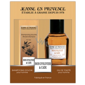 Jeanne en Provence Männer Bois D Olivier & Cade Eau de Toilette 100 ml + Shampoo und Duschgel 2 in 1 250 ml, Geschenkset