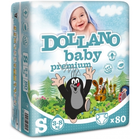 Dollano Baby Mole Windeln Premium S 3-8 kg Windelhöschen 80 Stück