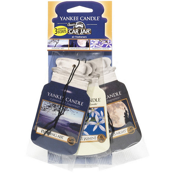 Yankee Candle Evening Stroll - Zusammensetzung aus drei Düften Klassisch duftendes Auto-Tag-Papier-Set 3 Stück x 12 g