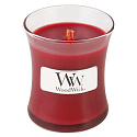 WoodWick Cinnamon Chai - Zimt- und Vanille-Duftkerze mit Holzdocht und Deckelglas klein 85 g