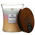 WoodWick Trilogy Summer Sweets - Duftkerze für Sommersüßigkeiten mit Holzdocht und Glasdeckel Medium 275 g