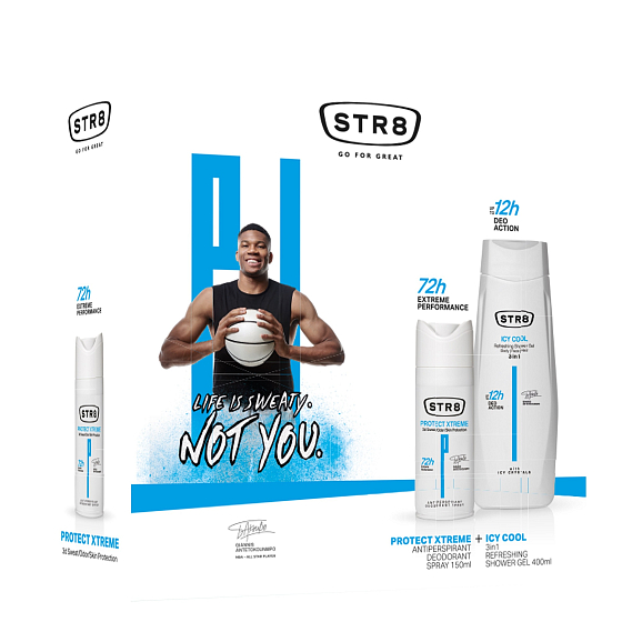 Str8 Protect Extra Antitranspirant Deodorant Spray für Männer 150 ml + Duschgel 400 ml, Kosmetikset