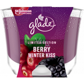 Glade Berry Winter Kiss mit dem Duft von Brombeeren und Preiselbeeren duftende große Kerze im Glas, Brenndauer bis zu 52 Stunden 224 g