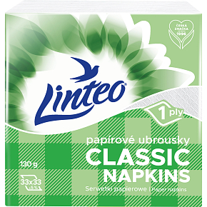 Linteo Classic 1-lagige weiße Papierservietten, 33 x 33 cm, 100 Stk.