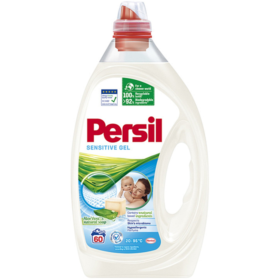 Persil Sensitive Flüssigwaschgel für empfindliche Haut 60 Dosen 3 l